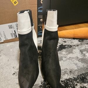 Black and White Women's Ankle Boots